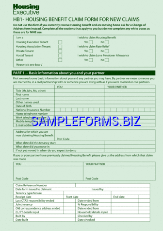 Housing Benefit Form Online pdf free
